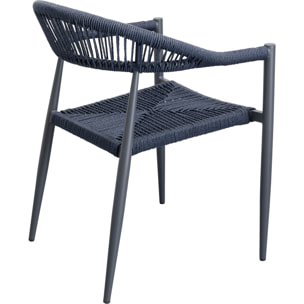 Chaise de jardin avec accoudoirs Palma bleue Kare Design