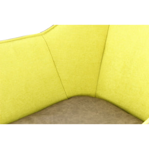 Sedia Lounge Marietta 100 in Ecopelle Bicolore Verde e Taupe