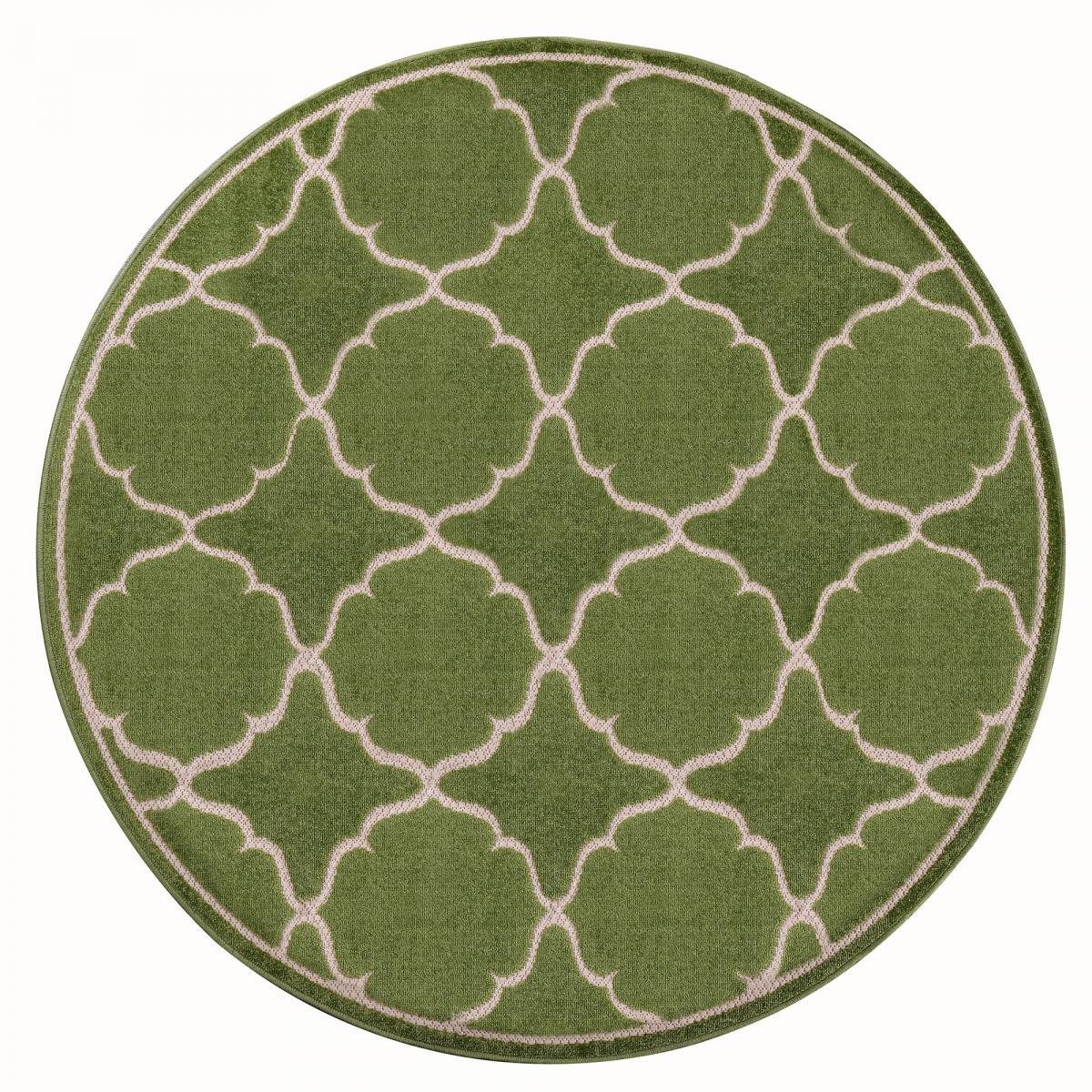 Tapis extérieur tissé kilim rond CULA