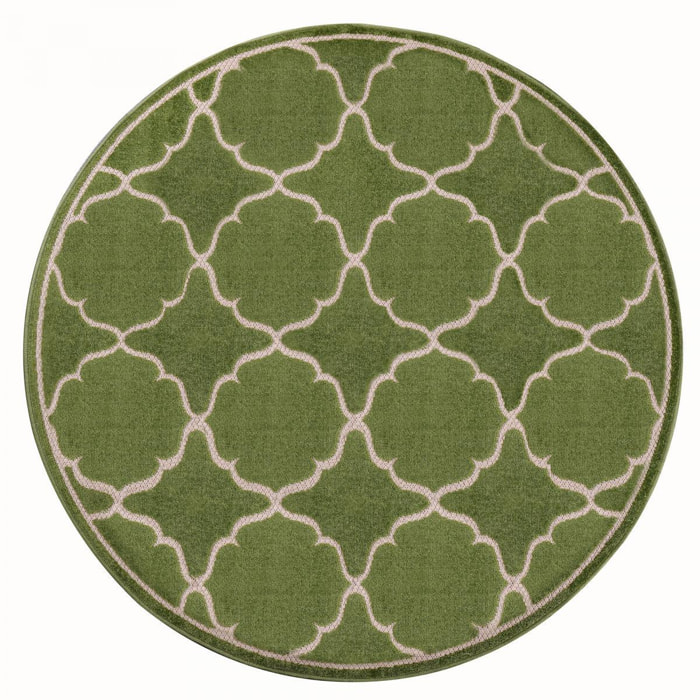 Tapis extérieur tissé kilim rond CULA