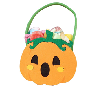 BOLSITO FIELTRO PORTACARAMELOS CALABAZA 14 X 20 CM