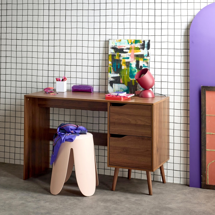 Bureau décor bois 2 tiroirs NEPAL