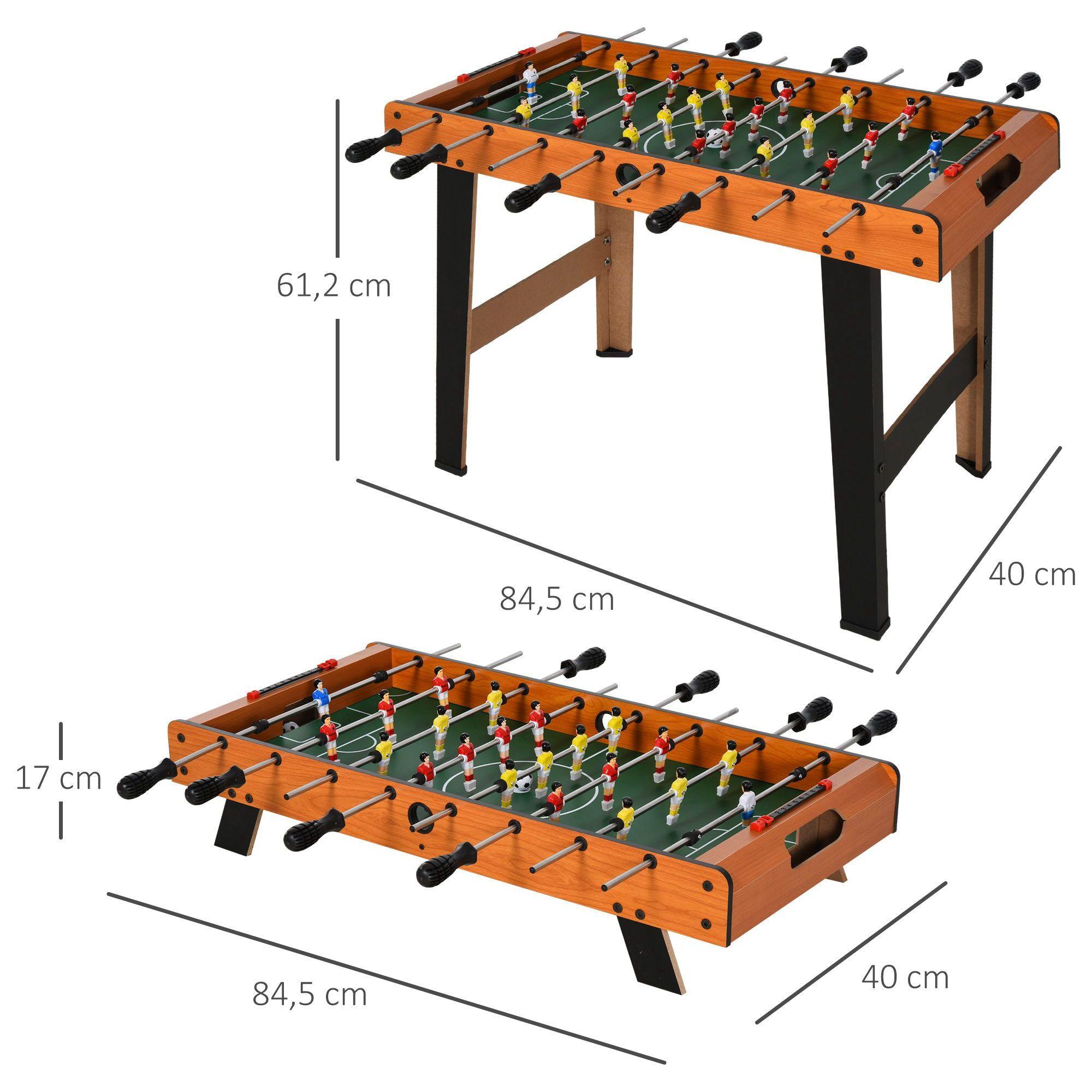 Mesa de Futbolín MDF Acero Inoxidable 84,5x40x61,2 cm Negro