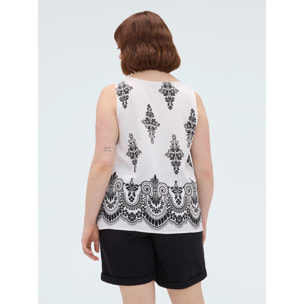 Fiorella Rubino - Top in viscosa con stampa - Bianco