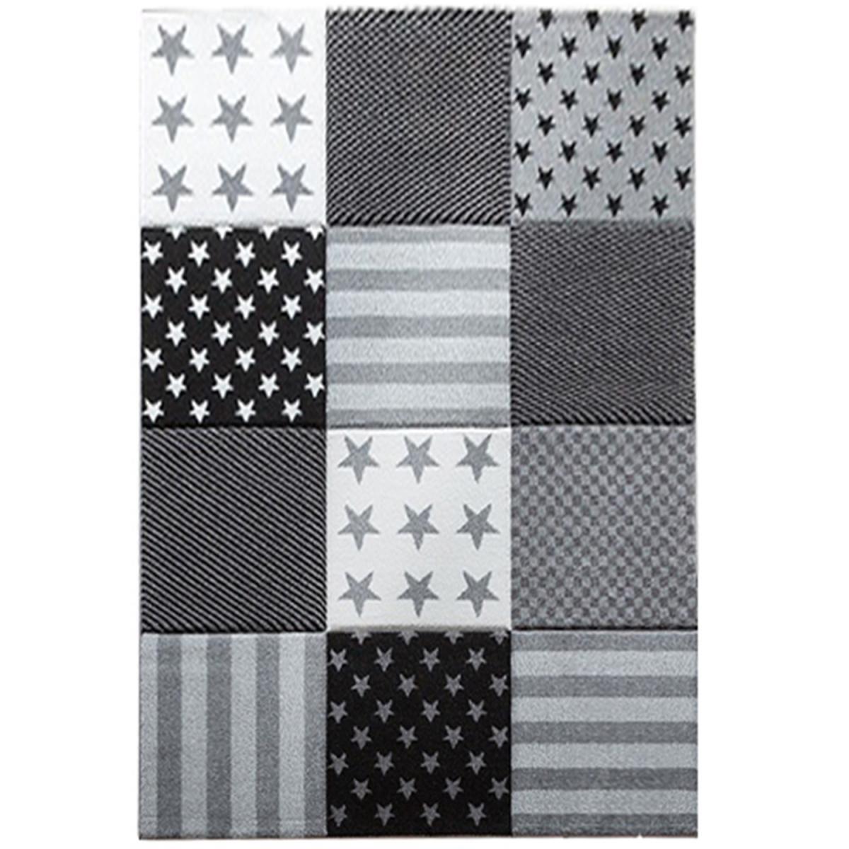 Tapis enfant tissé motif géométrique HUMU