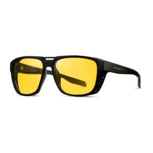 Gafas PALOALTO modelo WINGFOIL en color Montura negra mate con lentes polarizadas amarillas.