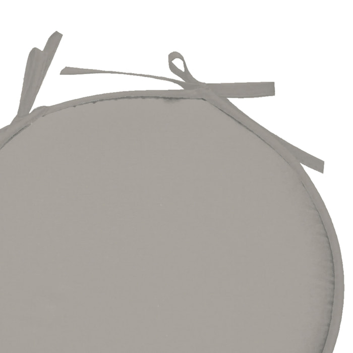 Galette de chaise ronde unie aux multiples couleurs - Lin