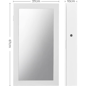 Specchiera portagioie a parete JBC51W in MDF bianco