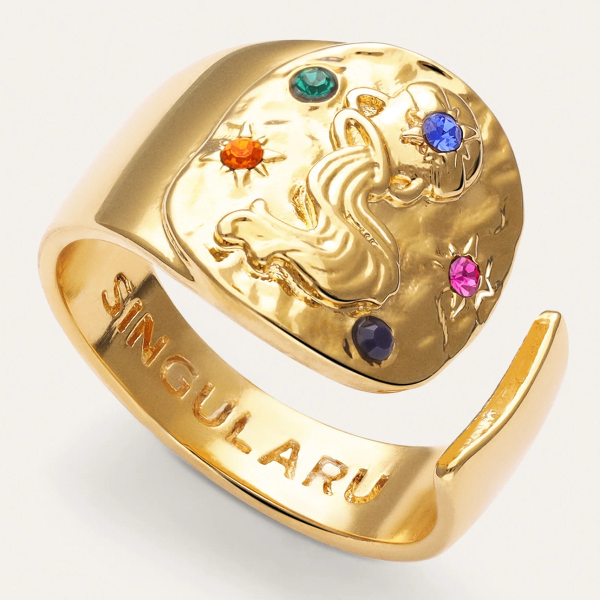 Anillo Organic Colors Zodiaco Baño Oro