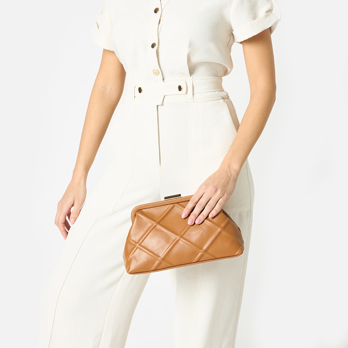 Pochette donna cognac