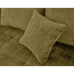 Rune - canapé d'angle droit 4 places en velours texturé - Vert Olive