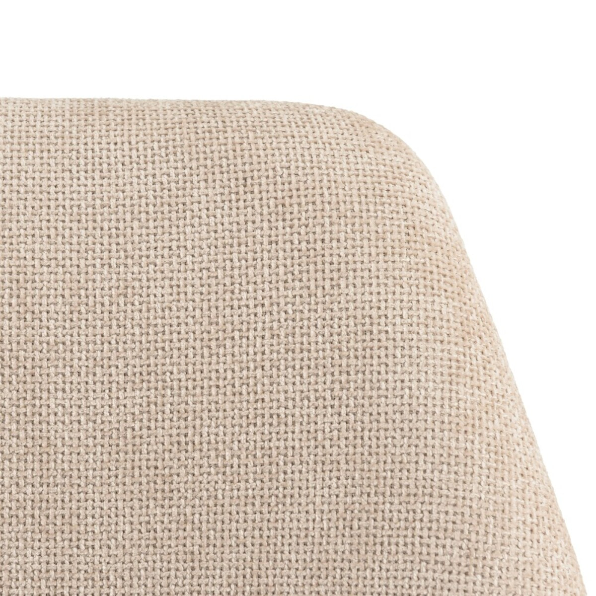 UGO - Chaise pivotante 360° en tissu beige dossier droit, pieds bois UGO