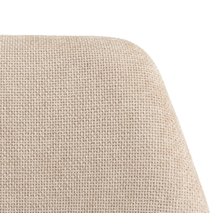 UGO - Chaise pivotante 360° en tissu beige dossier droit, pieds bois UGO