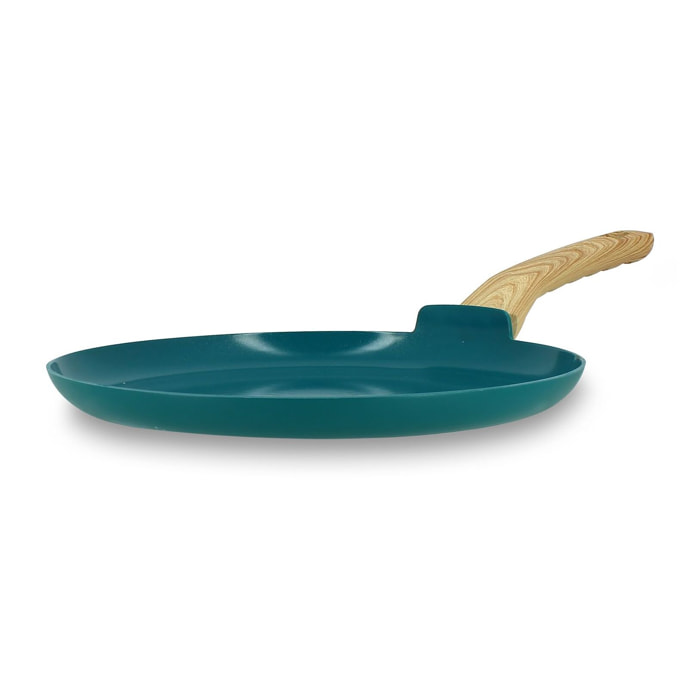 Crêpière 26cm avec revêtement céramique bleu canard - tous feux COLORAMA
