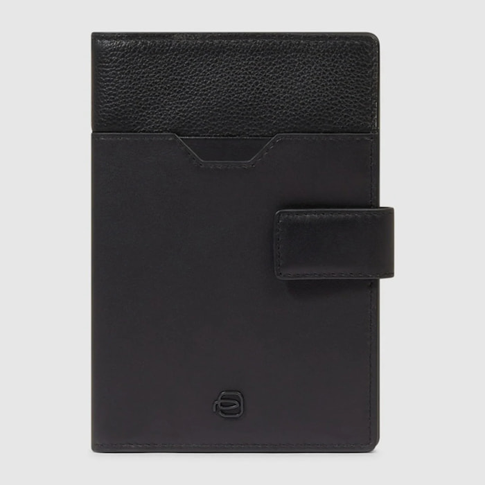 Piquadro Porta passaporto in pelle con tasca per AirTag® o CONNEQU 4.0
