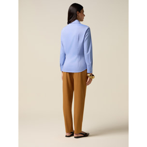 Oltre - Camicia in popeline 100% cotone - Azzurro