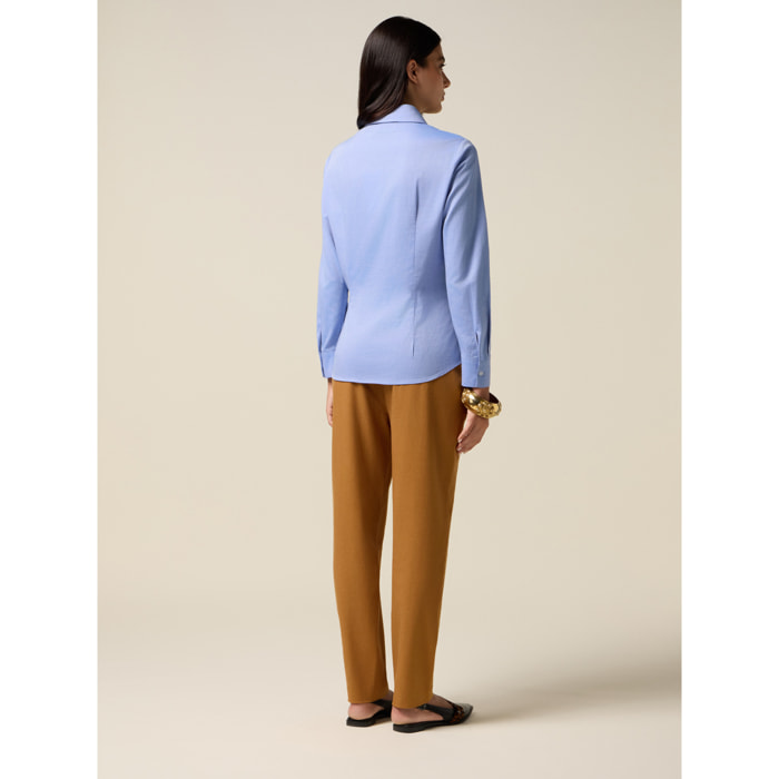 Oltre - Camicia in popeline 100% cotone - Azzurro