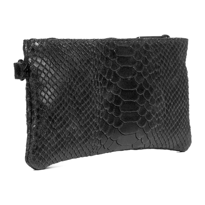 Fiorella Borsa a mano Donna.Pelle autentica Camoscio Incisa Serpente