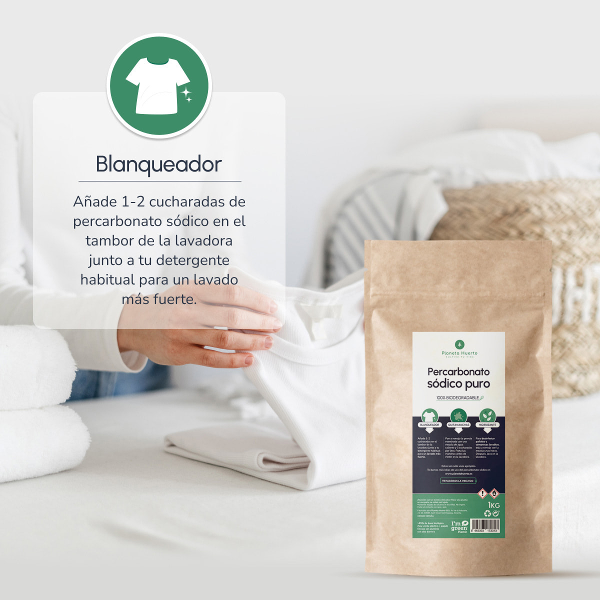 PLANETA HUERTO | Pack 3x Percarbonato Sódico Puro 2.5 kg - Blanqueador Natural para Ropa y Hogar con Ingredientes 100% Ecológicos
