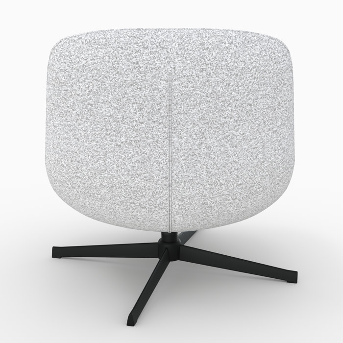 Fauteuil pivotant en tissu bouclé gris chiné - Elvis