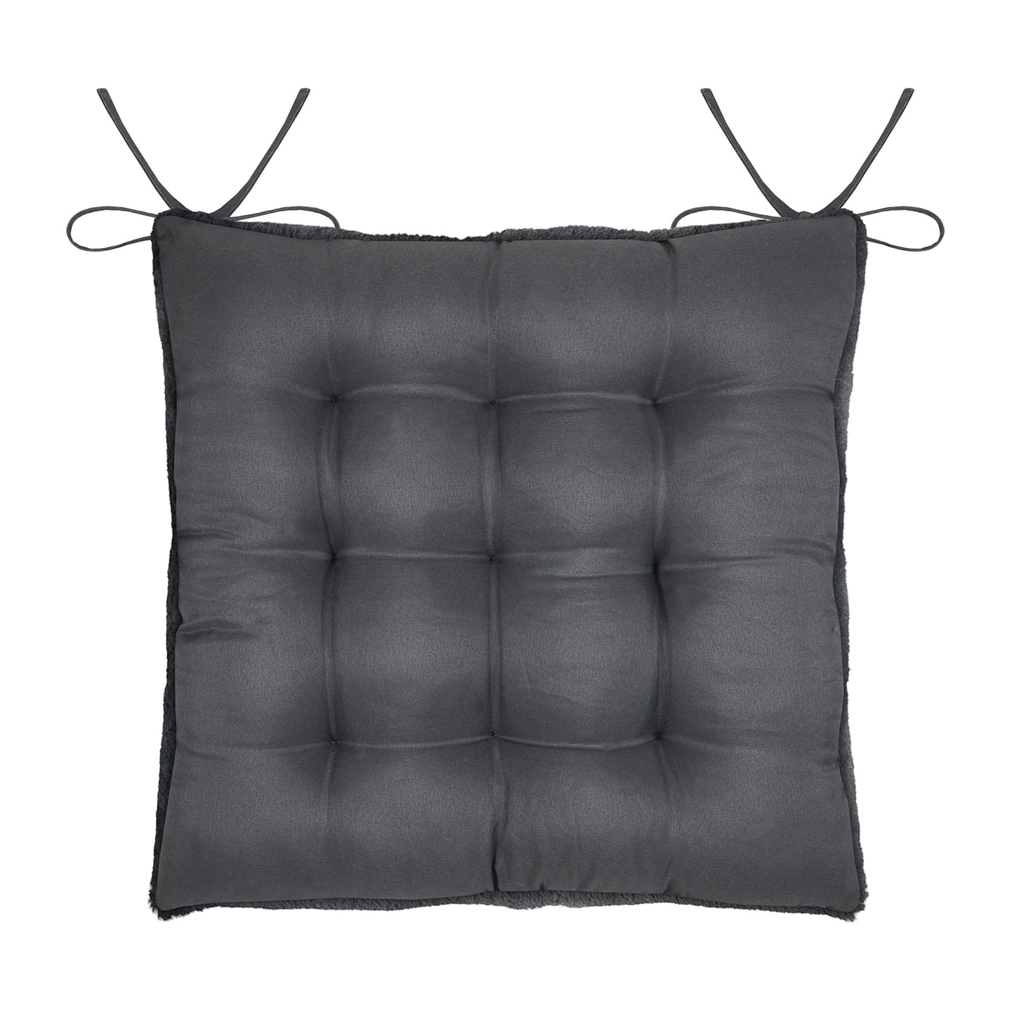 Galette de chaise imitation fourrure - Noir