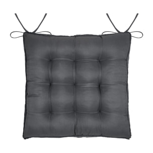 Galette de chaise imitation fourrure - Noir