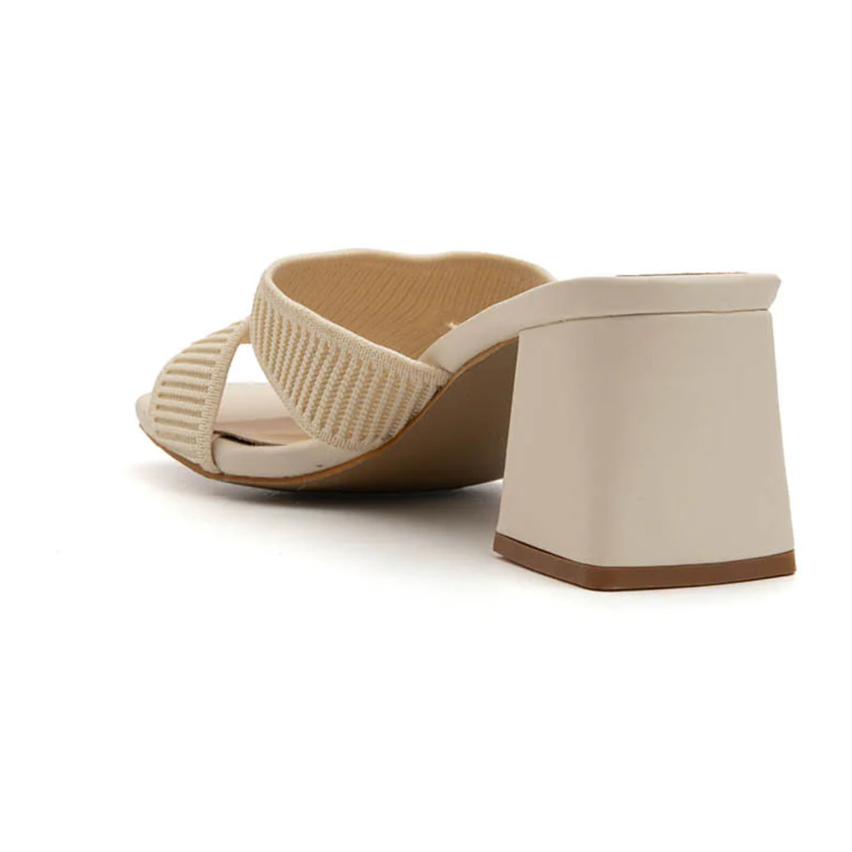 Sabot cross-strap in tessuto - BEIGE