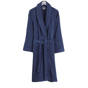 Peignoir homme 100% coton bleu marine