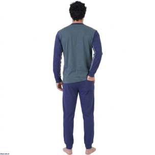 Navigare Pigiama da Uomo in Cotone Interlock Art. 842027 Verde Abisso