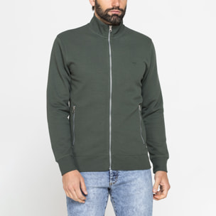 FELPA CASUAL FULL ZIP IN PIQUET CON TASCHE