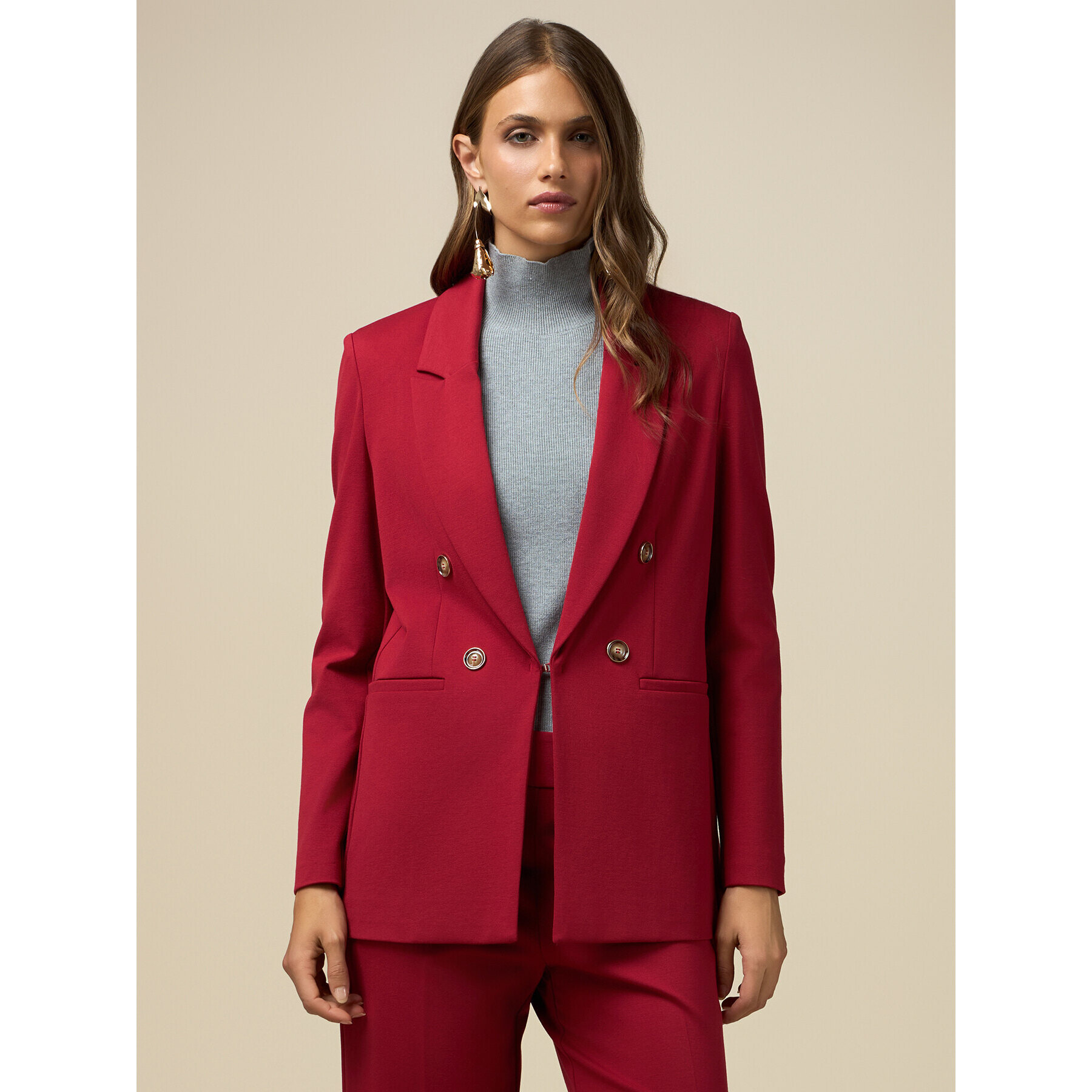 Oltre - Milan stitch blazer - Rojo