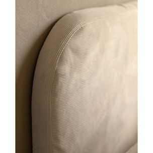 Housse pour tête de lit en velours côtelé blanc cassé en différentes tailles
