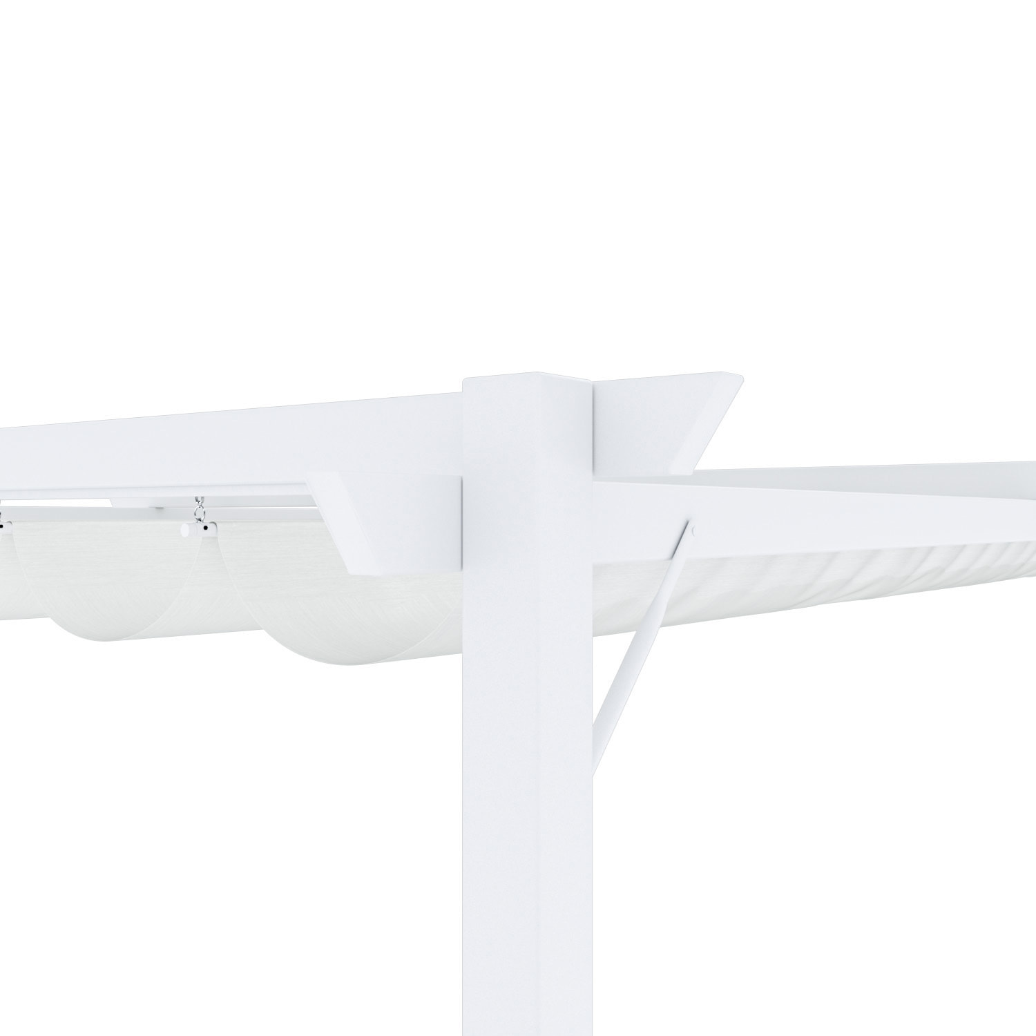 Gazebo Pergola 3x3 M Pergolato Con Telo Bianco Impermeabile Retrattile Richiudibile Struttura In Acciaio Per Giardino Terrazzo Piscina Esterno Fiere