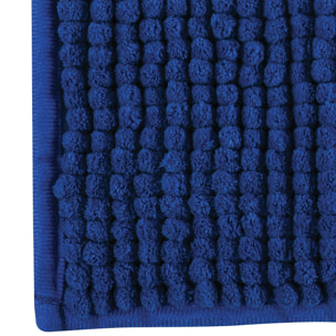 Alfombra de baño MSV "Chenille" antideslizante de microfibra en color azul oscuro 60 x 90 cm