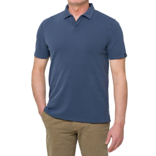 Polo tinta unita LOVINA cotone piquet Blu navy