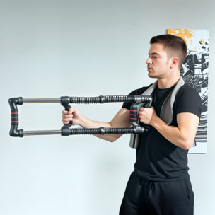 Extensor de Pecho Músculo Extensor Ajustable Extensor para Musculación con Resistencia Ajustable 10-80 kg para Entrenamiento en Hogar Oficina Viaje Negro