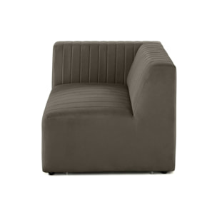 Nova - module d'assise gauche - en velours - Gris