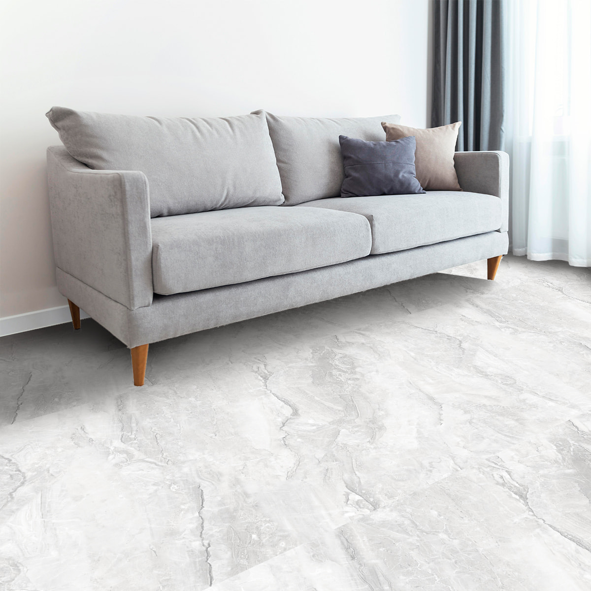 Revêtement sticker sol - MARBRE DE TRENTE - Rouleau adhésif Protection Anti-dérapant