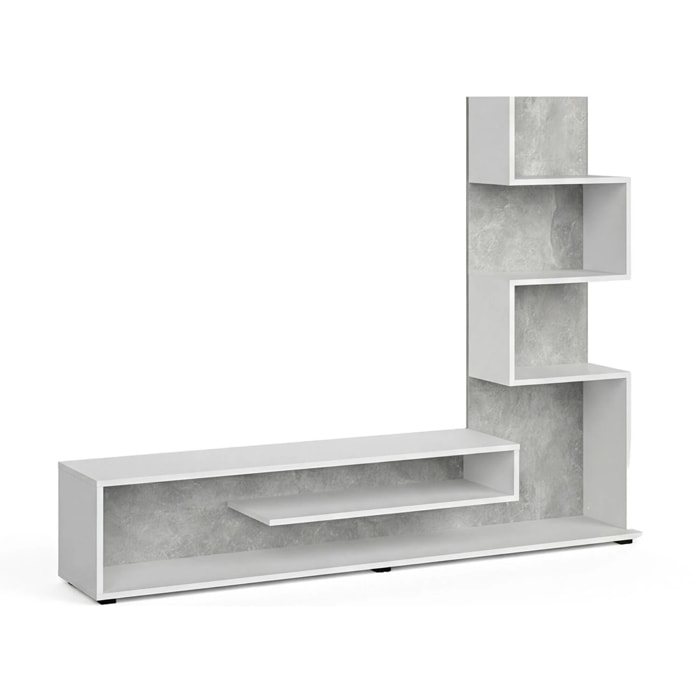 Mueble de salón Moobi en color blanco artik microcemento y medidas 160 x 124 cm Blanco Artik (Blanco Mate) - Microcemento