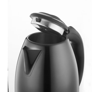 Bouilloire électrique 1.8L inox sans fil noir Herzberg HG5011-BLK
