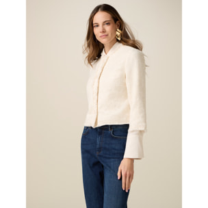 Oltre - Giacca corta con paillettes - Bianco