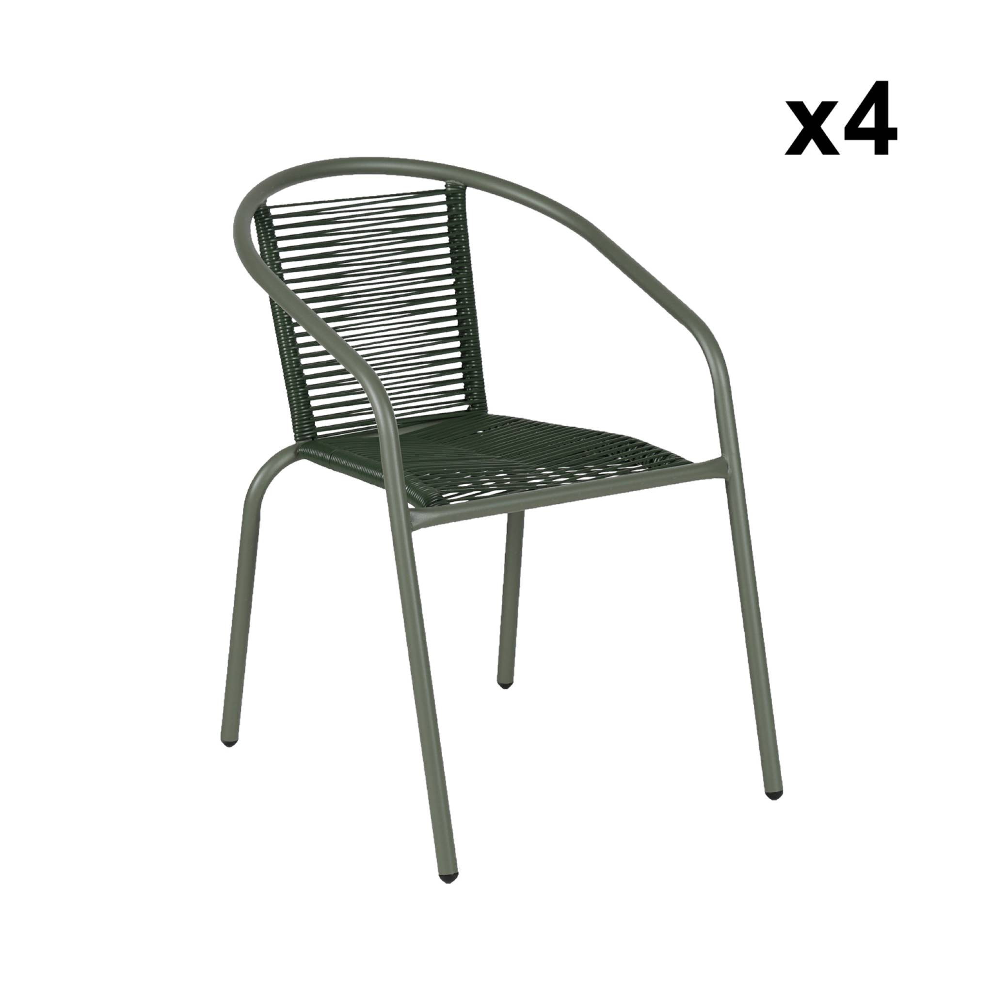Fauteuil de jardin acier et résine (lot de 4) TONALA