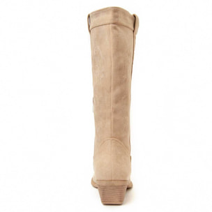 Bota de tacón - Beige - Altura: 6 cm