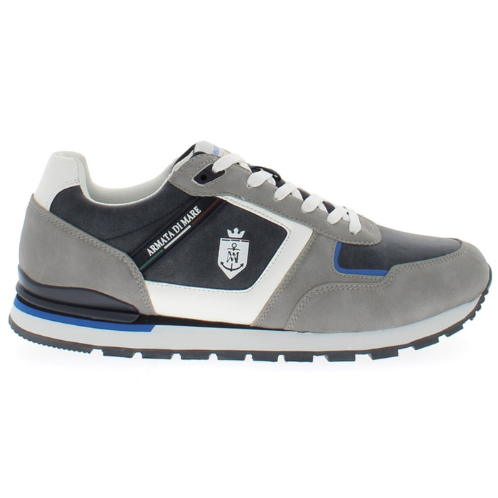 Armata di Mare Scarpe Uomo Sneakers Vintage Running con Soletta Rimovibile in Memory Foam AMU S25N716 Grey Navy
