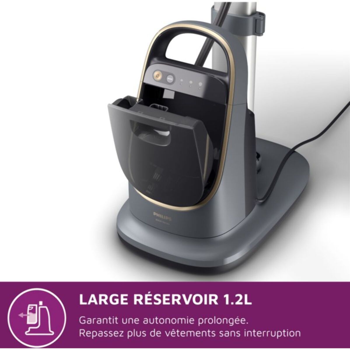 Défroisseur vapeur PHILIPS AIS8540/80 solution de repassage All-in-One Gris, 6 bars, 1.2L amovible