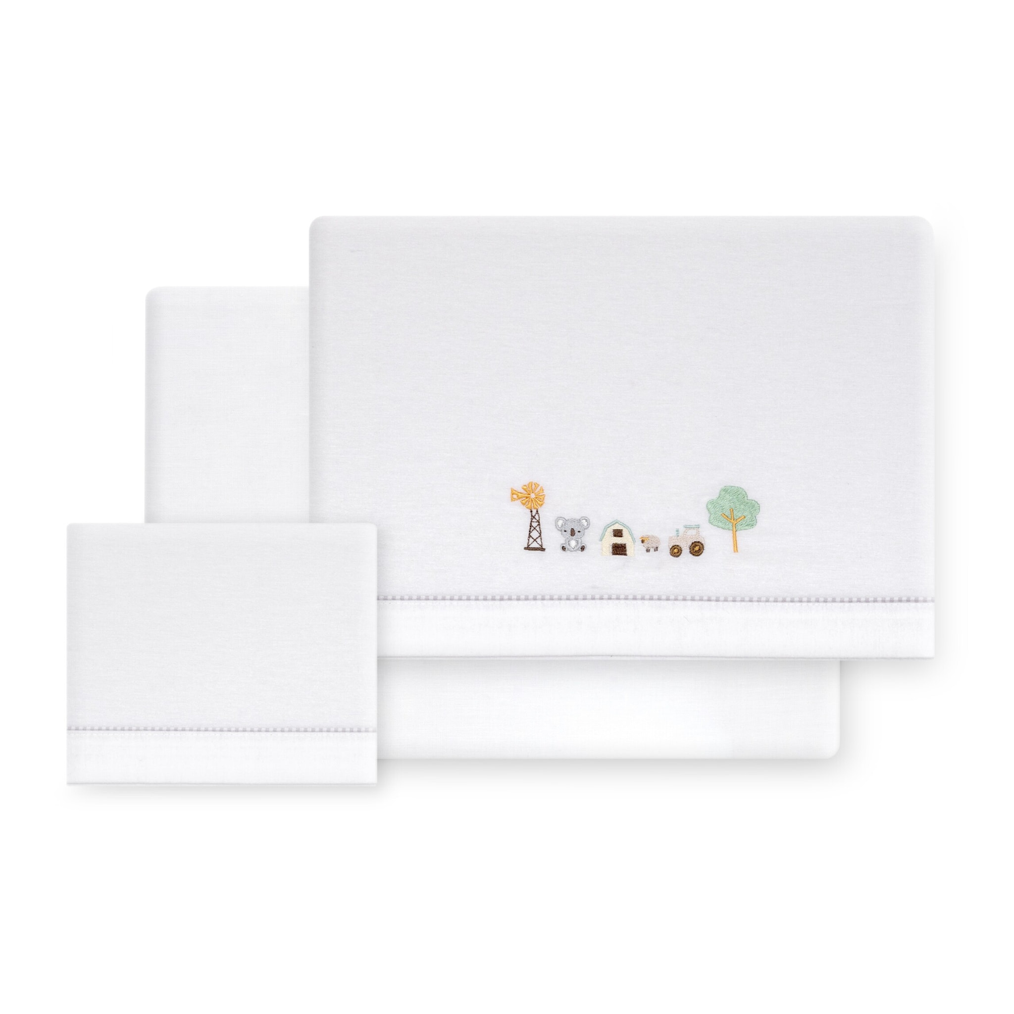Triptico Cuna Franela Granja Koala Bco/Verde