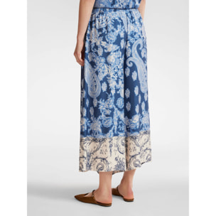 Elena Mirò - Pantalón ancho estampado - Azul