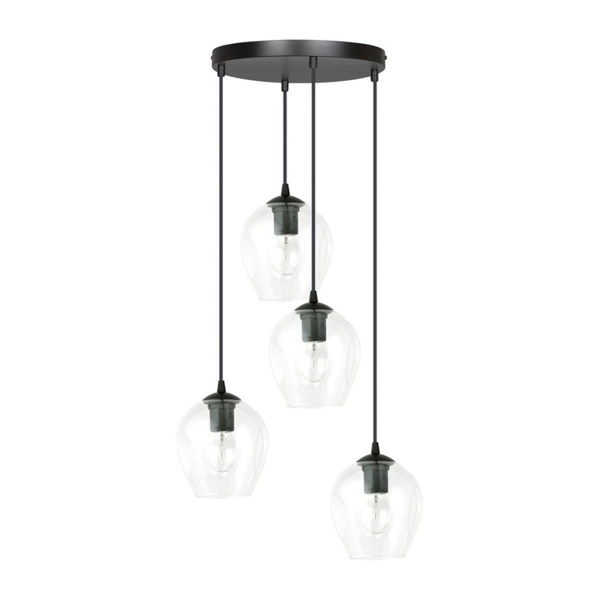 Lampada a sospensione ISTAR in metallo nero e vetro