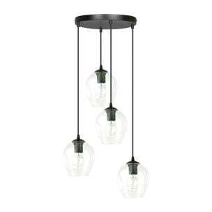 Lampada a sospensione ISTAR in metallo nero e vetro