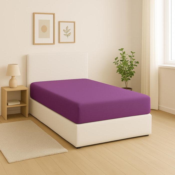 Sábana bajera para cama en color púrpura rainbow benetton